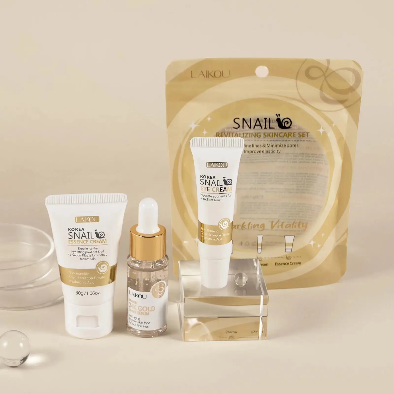 Luxury Skincare China - 24K Gold Snail Repair Serum Eye