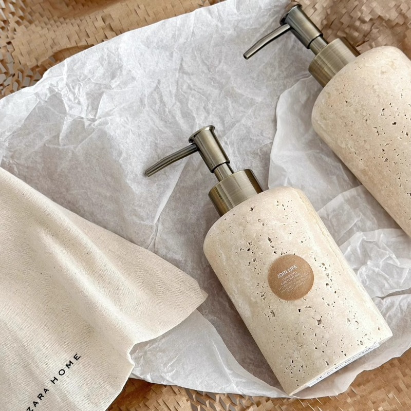 Natural Stone Lotion Dispenser - Luxury Skincare Jars recension och pris